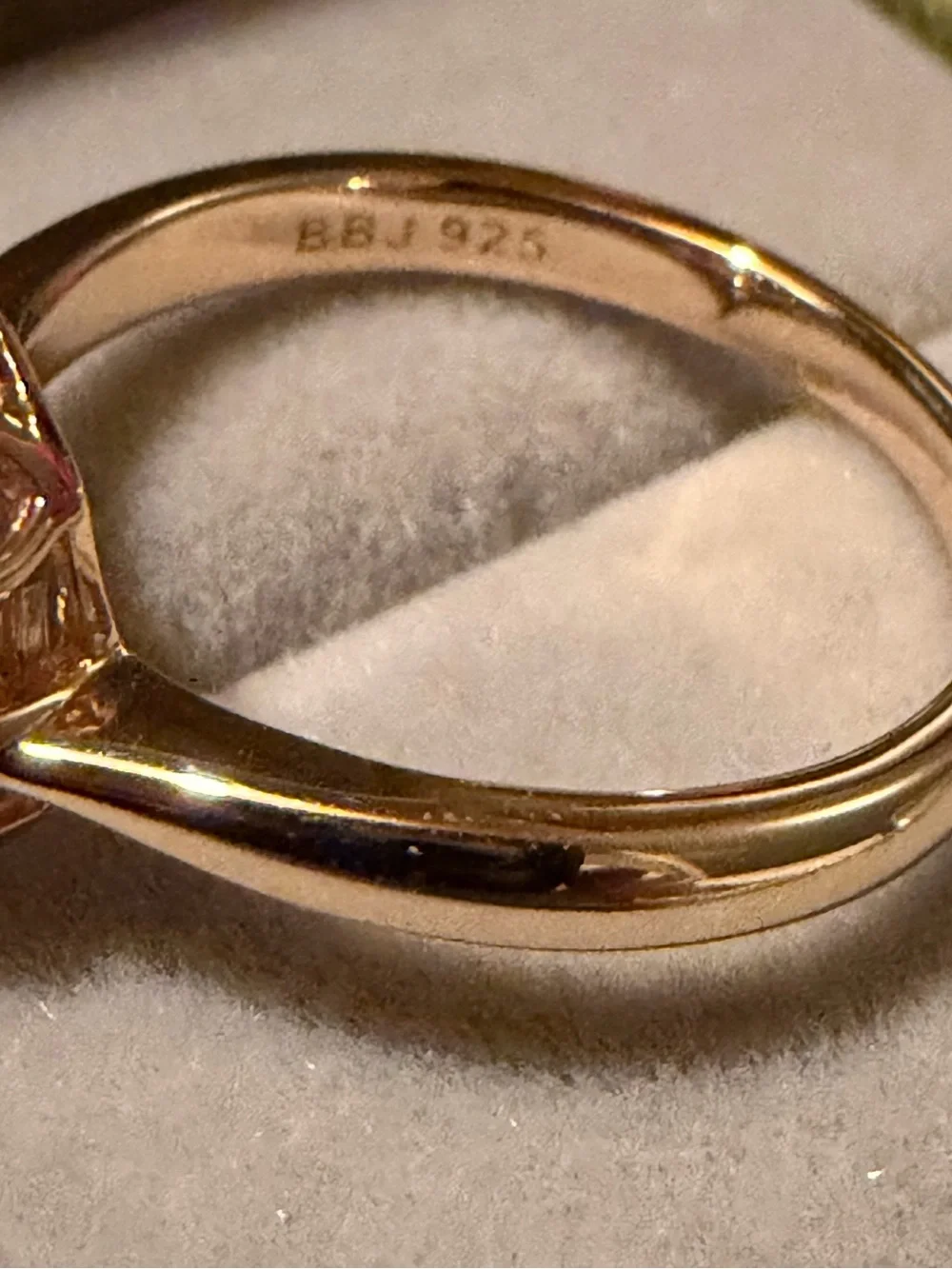 925 SS & Yellow Gold Oval Halo Ring with Pink Cubic Zirconia Center - Picture 5 of 6